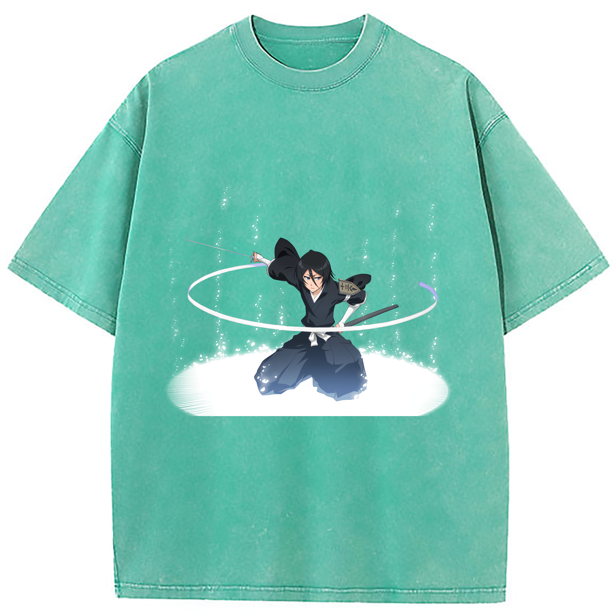 （画像用） ブリーチ 朽木ルキア BLEACH Kuchiki Rukia 綿100% ヴィンテージ風 半袖Tシャツ（フロントプリント）